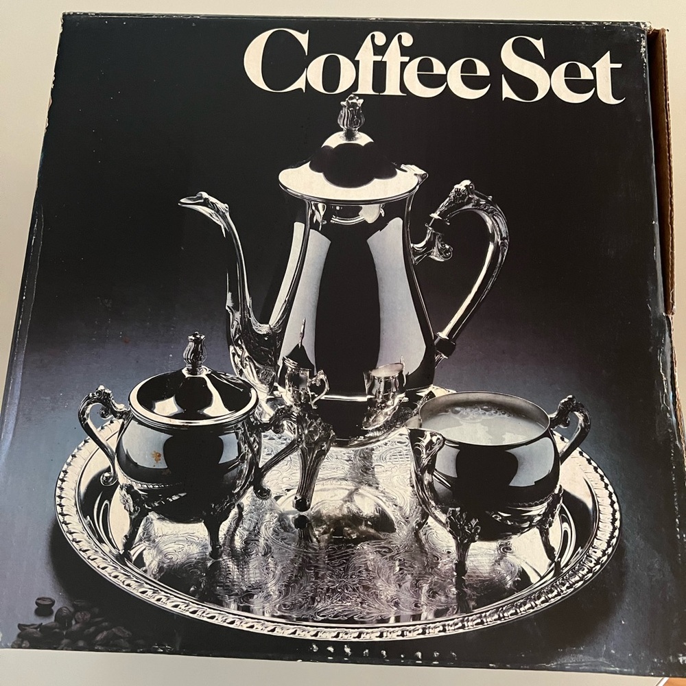 Silver plated four piece coffee set
